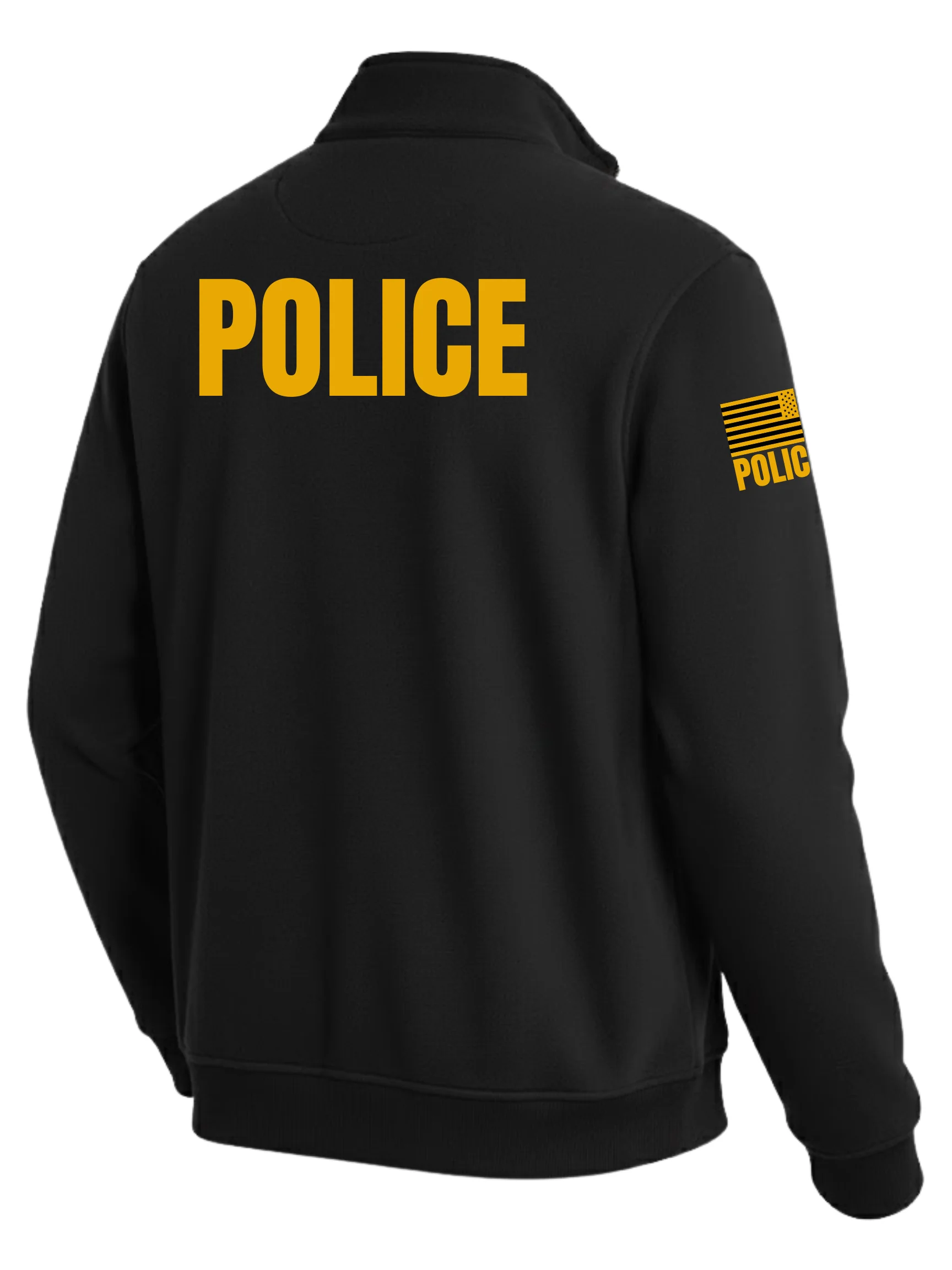 Black Police Men's Fleece Job Shirt (Golden Yellow)
