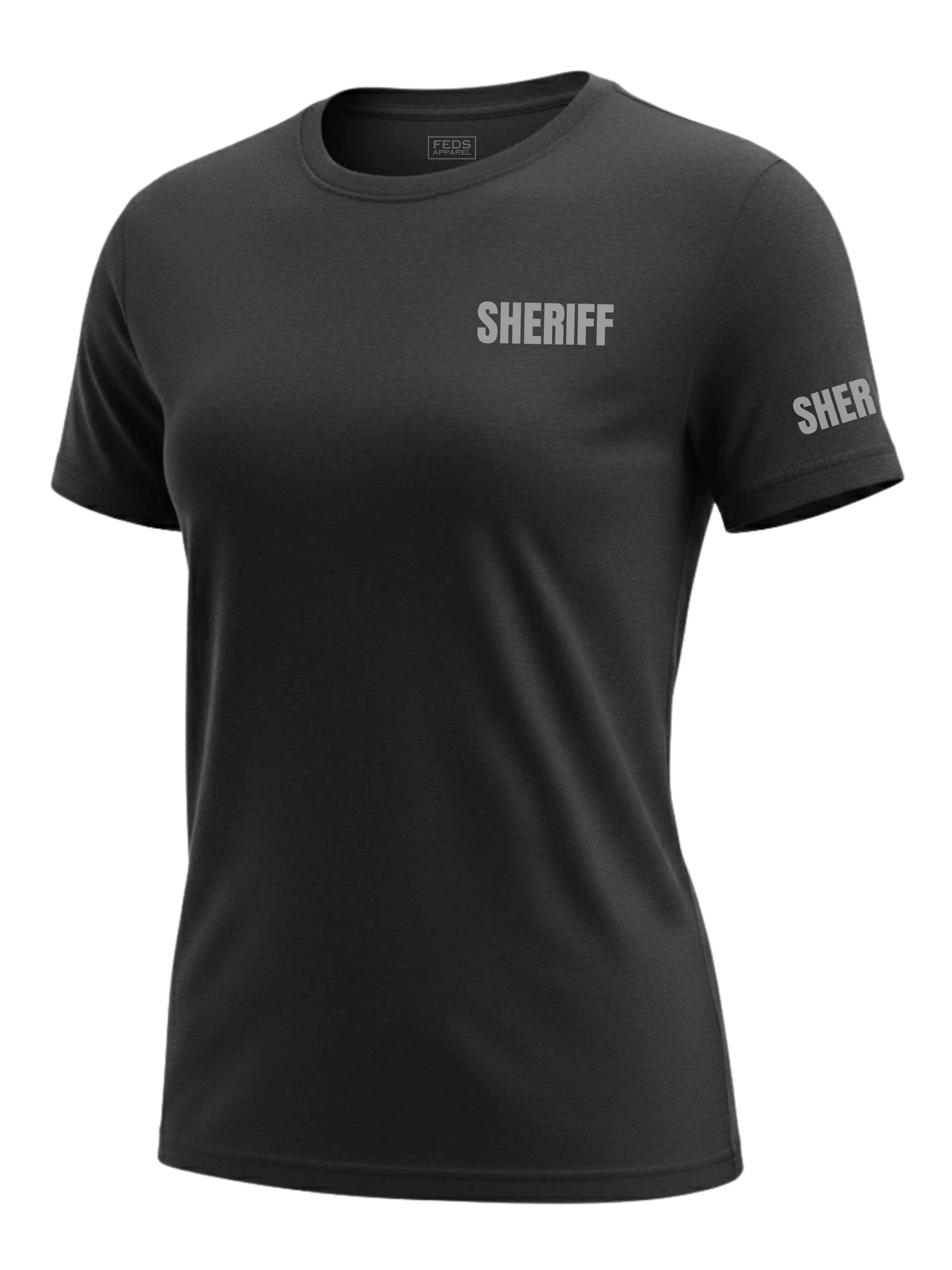 Black Sheriff Women's Shirt - Short Sleeve (Gray) - Image 2