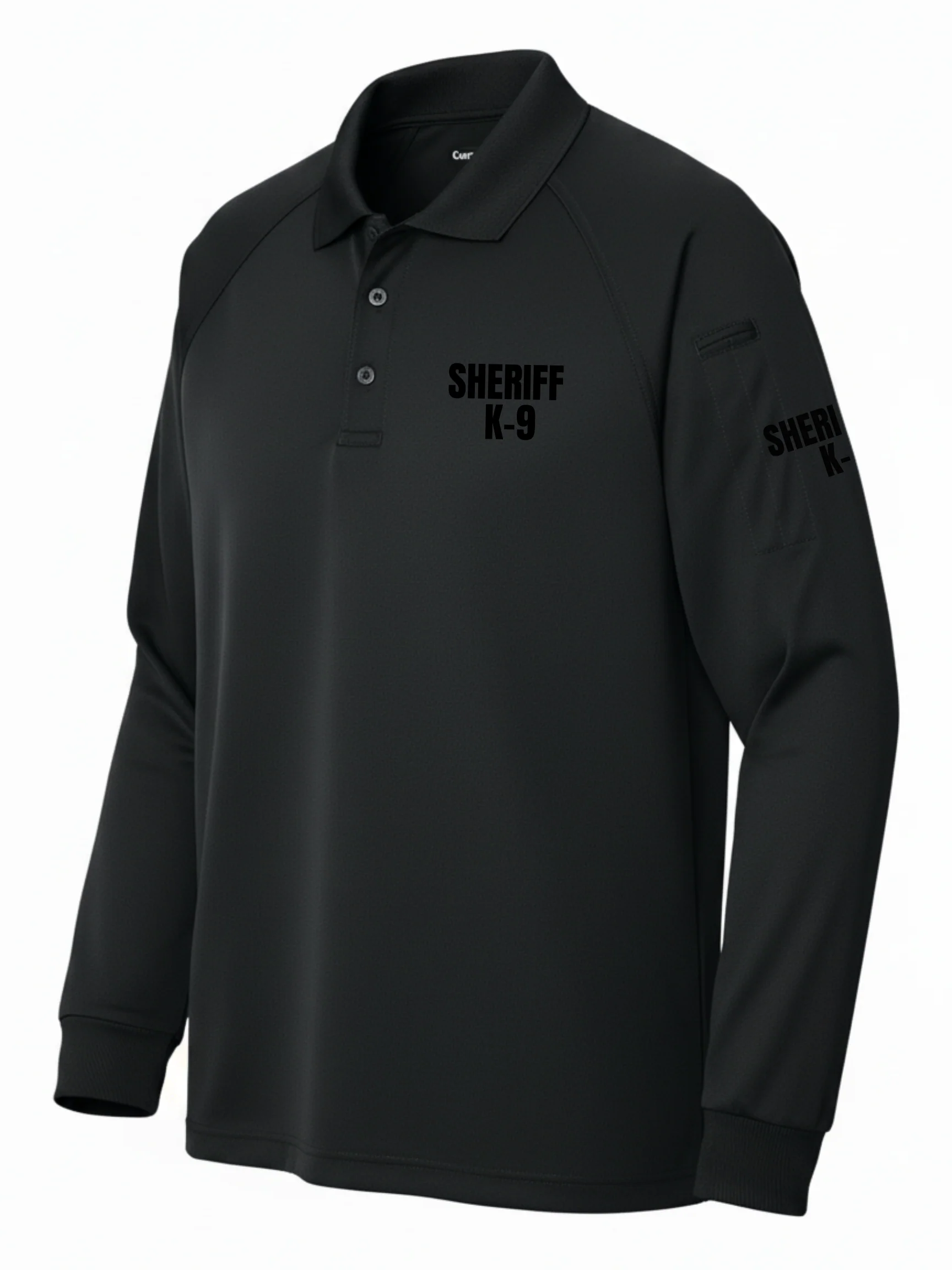 Black Tactical Long Sleeve - Sheriff K-9 Men's Shirt (Black) - Image 2