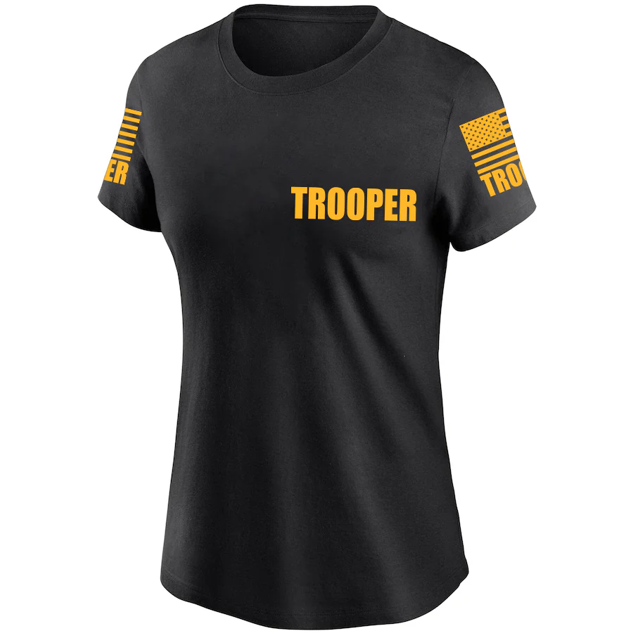 Black Trooper Women's Shirt - Short Sleeve (Golden Yellow) - Image 2