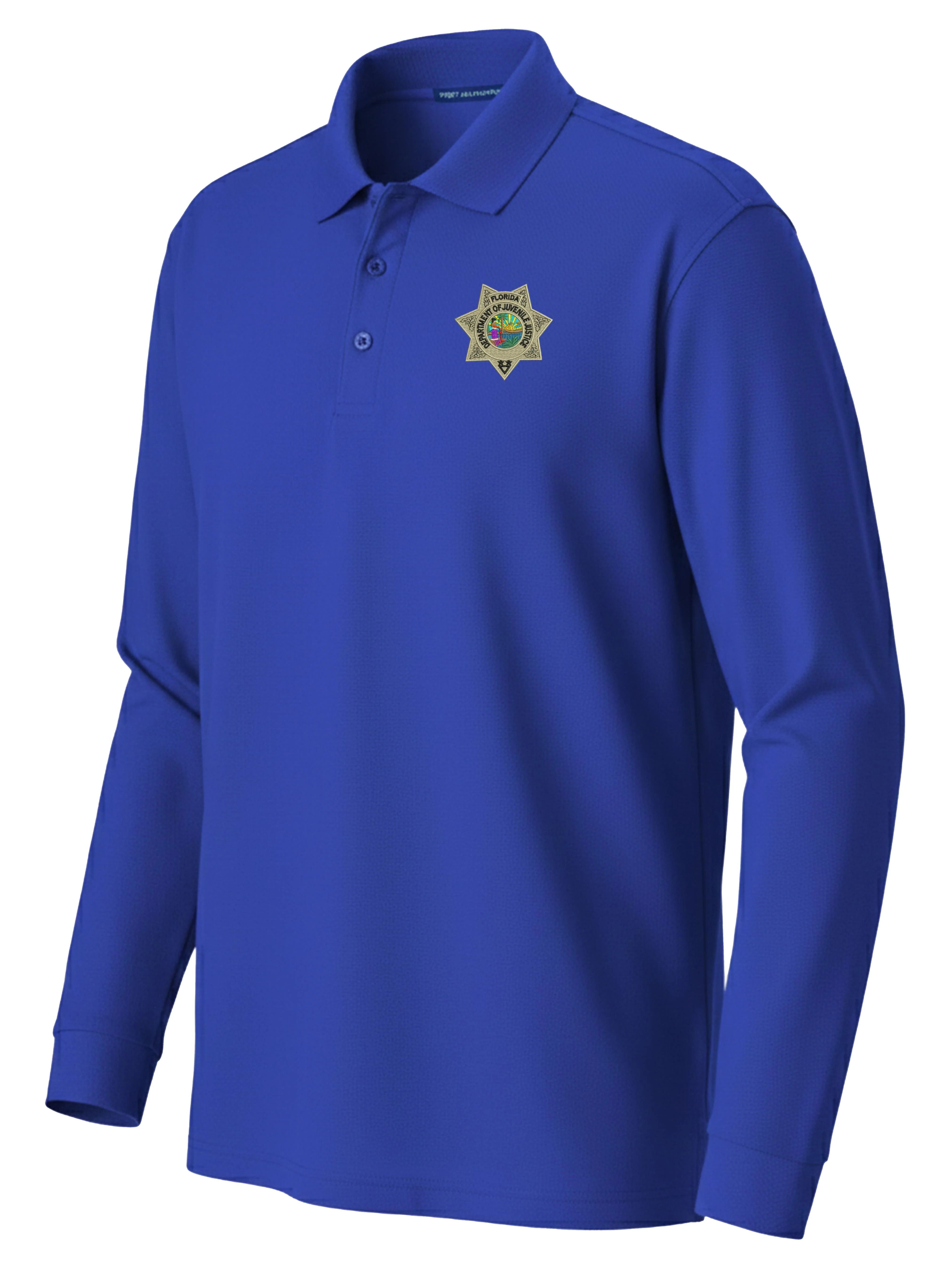 Florida Department of Juvenile Justice Men's Long Sleeve Polo - Image 4