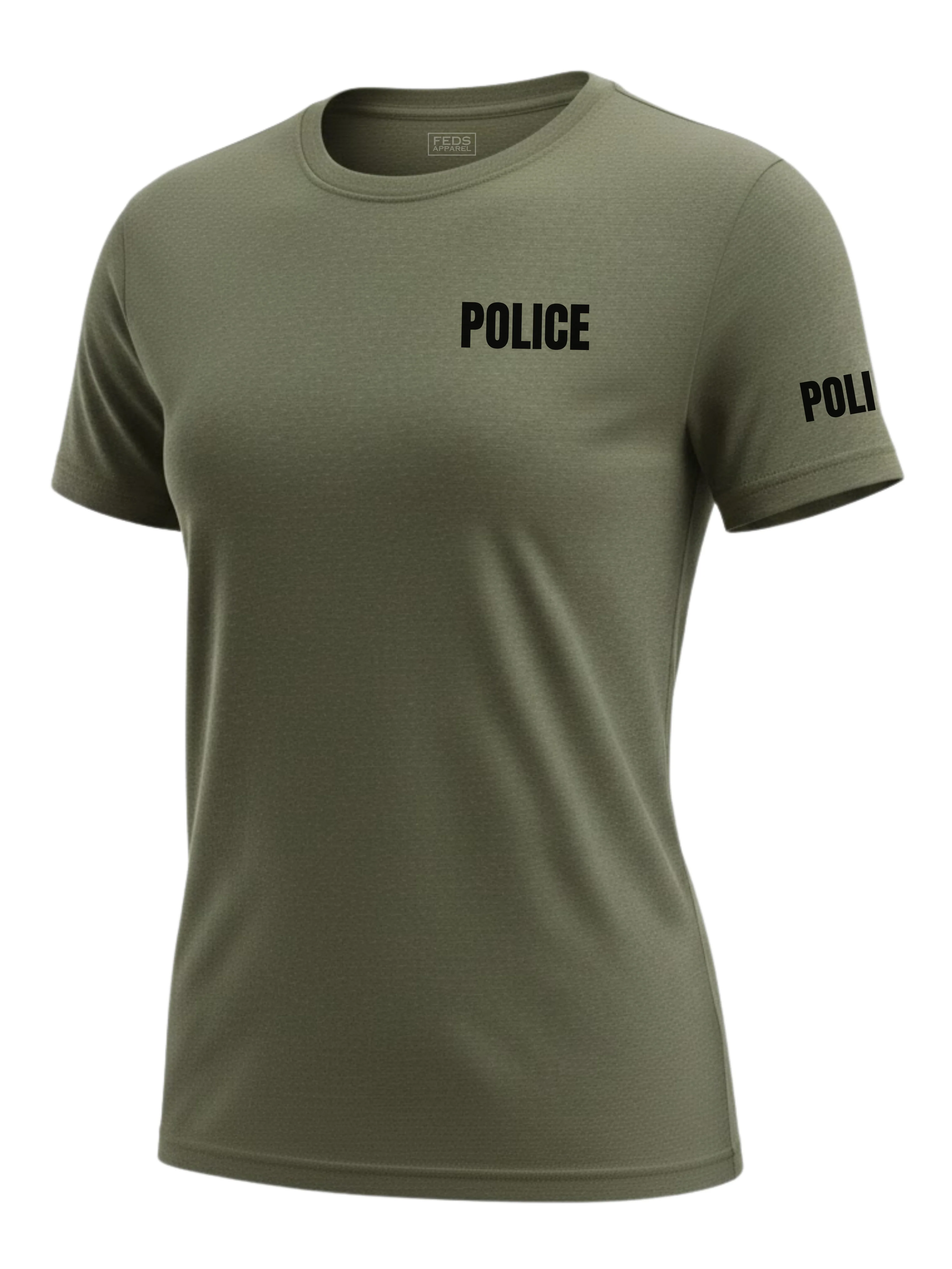 Drab Green Police Women's Shirt - Short Sleeve (Black) - Image 2