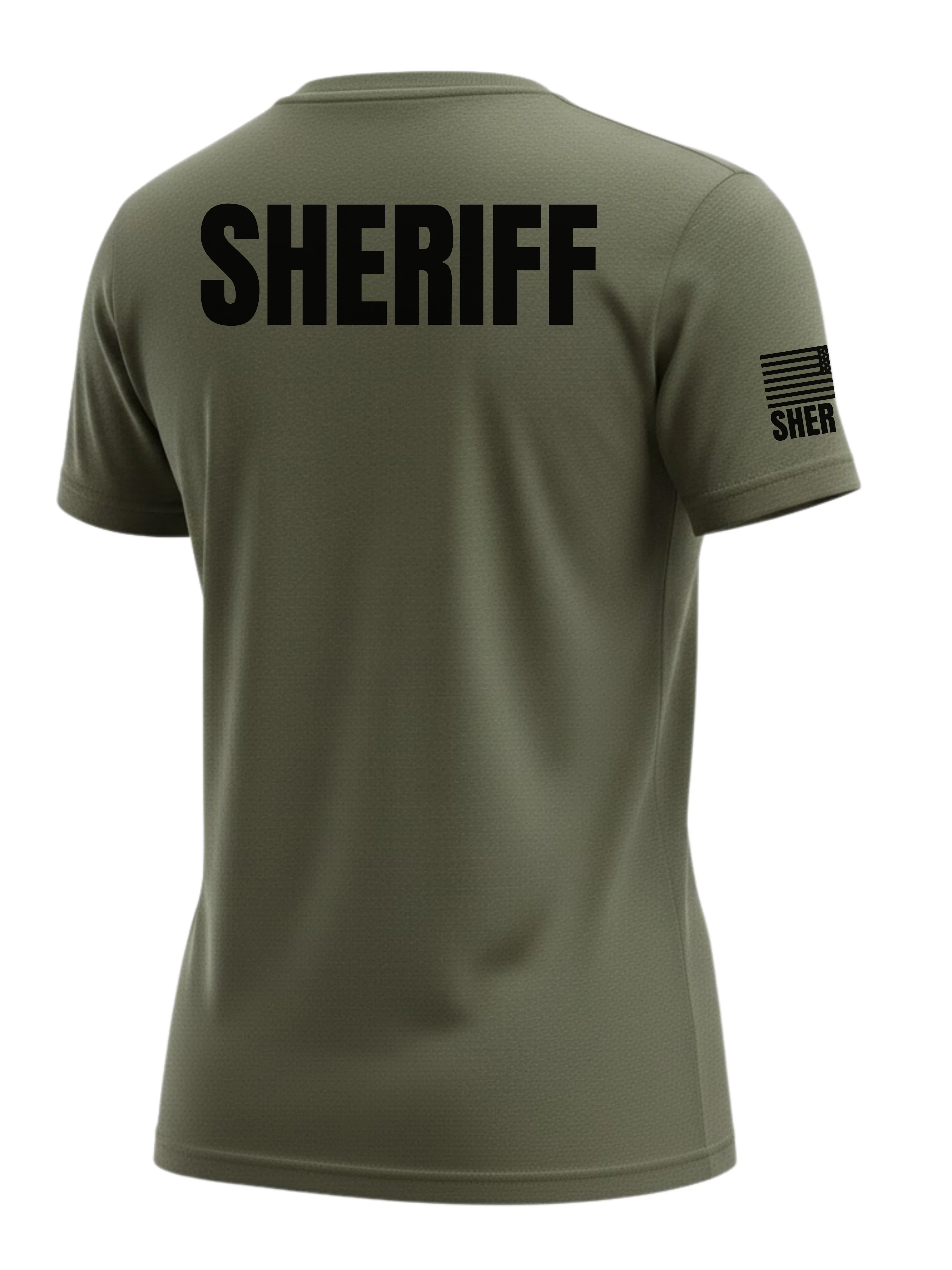 Drab Green Sheriff Women's Shirt - Short Sleeve (Black)
