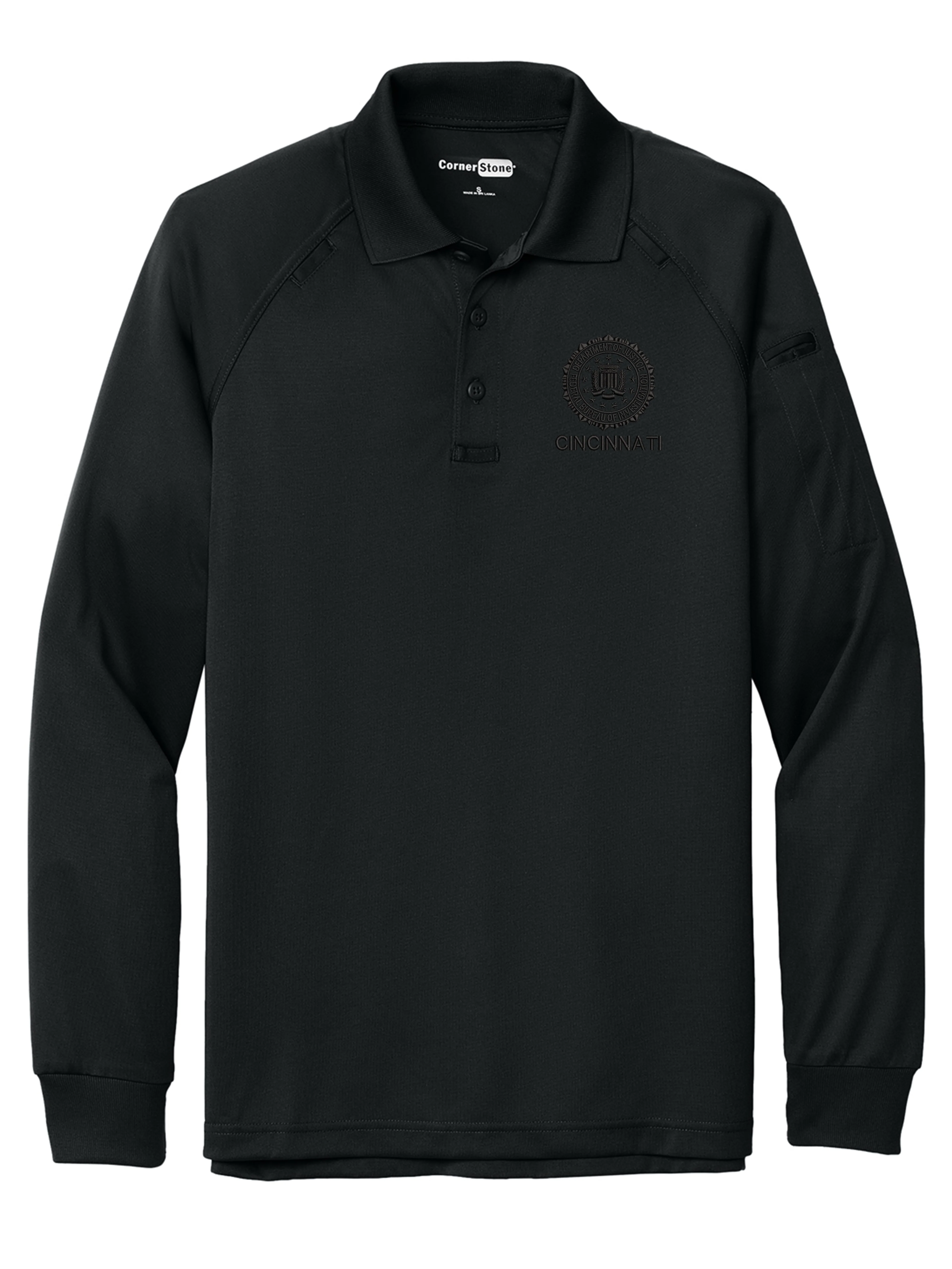 FBI Cincinnati Men's Tactical Long Sleeve Polo