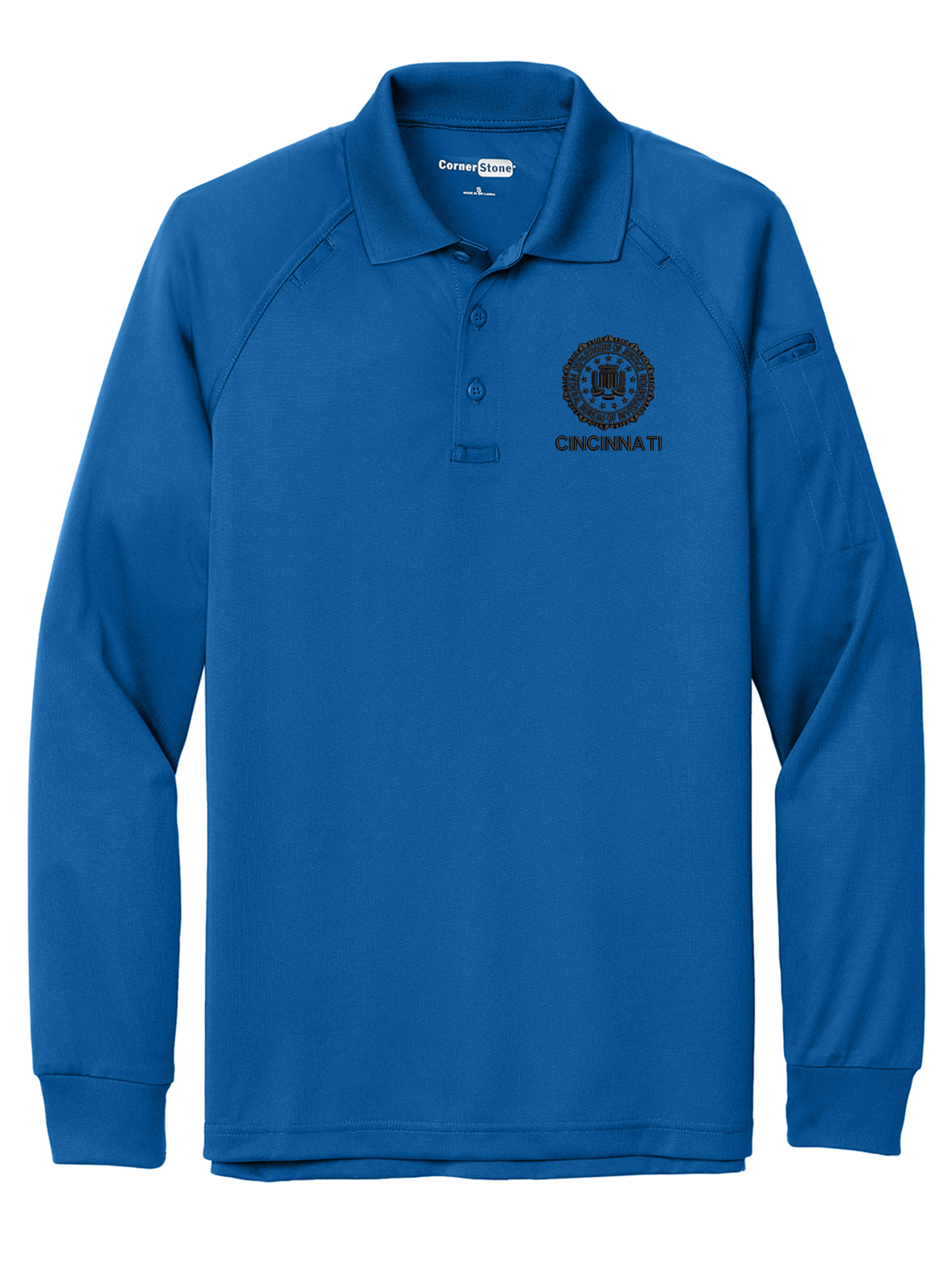 FBI Cincinnati Men's Tactical Long Sleeve Polo - Image 4