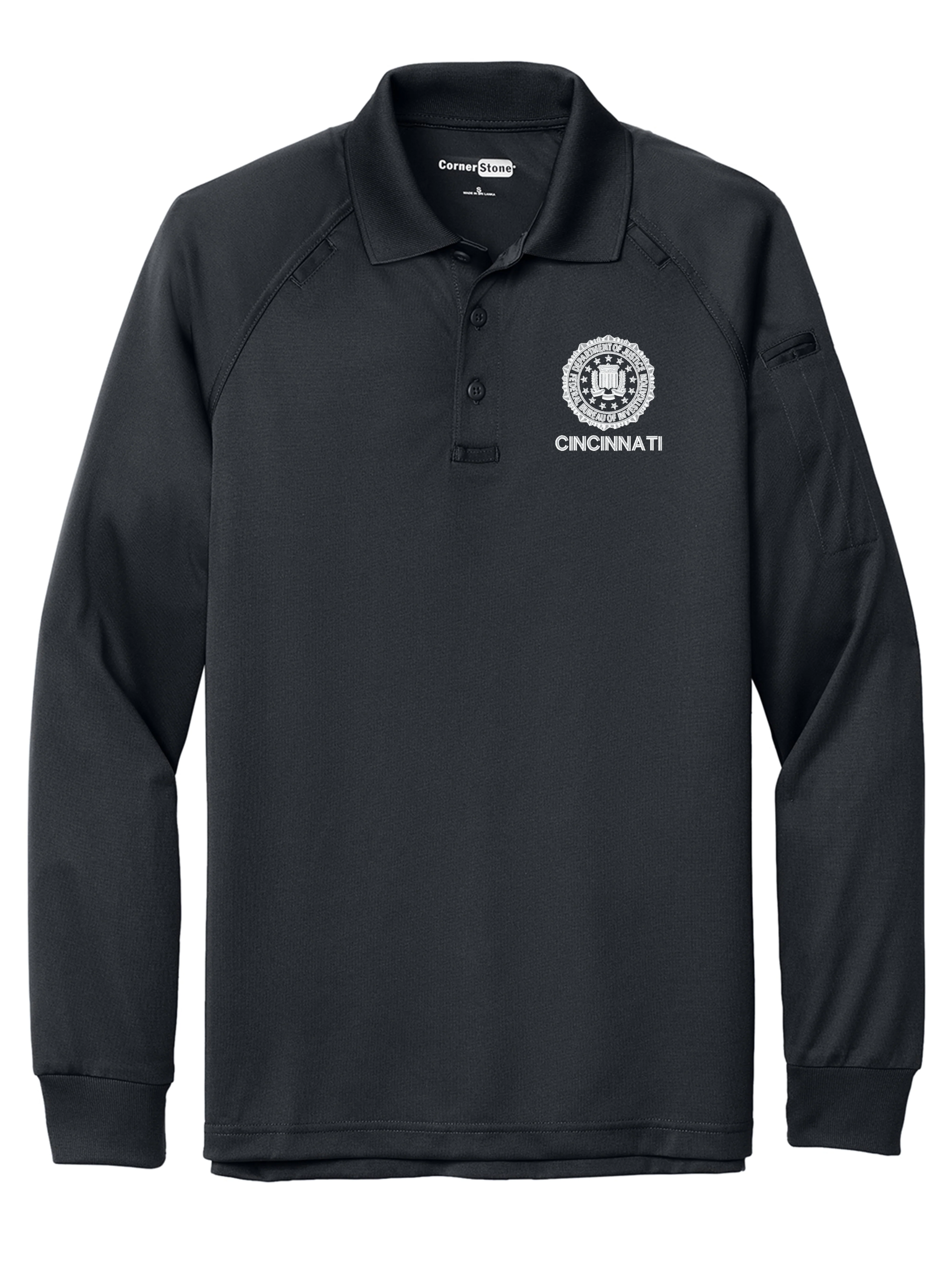 FBI Cincinnati Men's Tactical Long Sleeve Polo - Image 2